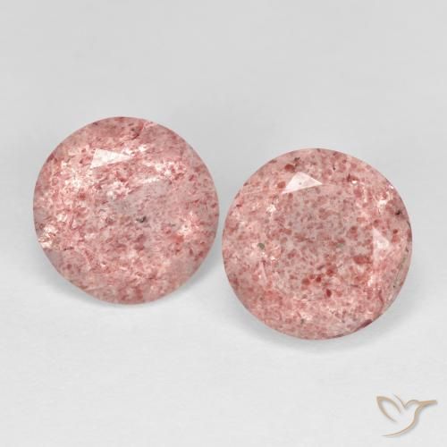 3.74 ct Round Cut Strawberry Quartz, 8.1 mm From Russia, Photo A