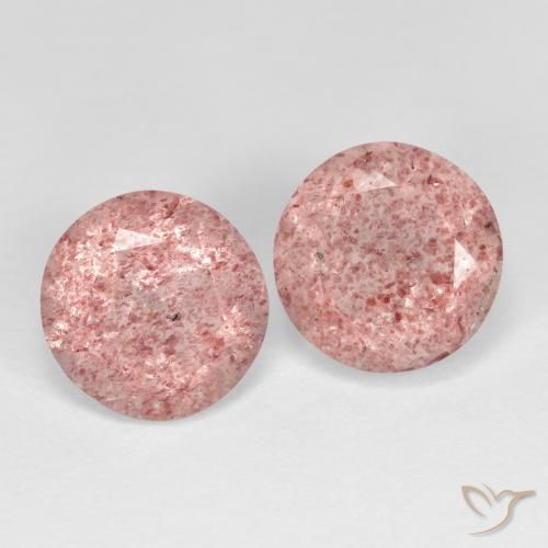 3.74 ctw Pink Strawberry Quartz Stones, Natural Strawberry Quartz in Round Facet Shape for Sale