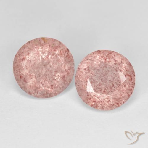 3.27ctw Natural Light Pink Strawberry Quartz, Round, Transparent