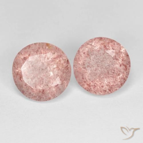 3.27 ctw Pink Strawberry Quartz Stones, Natural Strawberry Quartz in Round Facet Shape for Sale