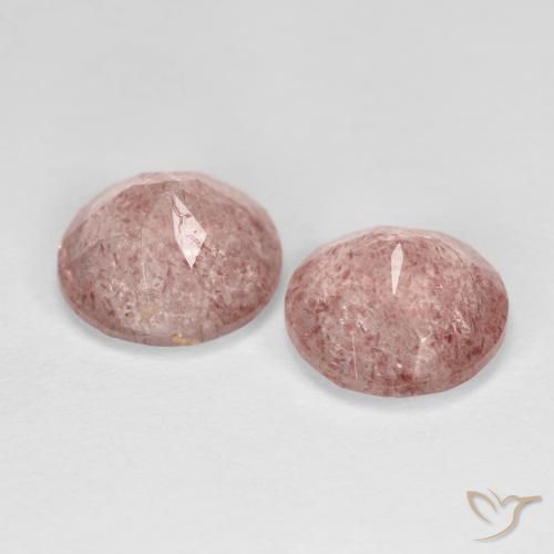 Strawberry Quartz Gemstones in 8 mm (calibrated) Size for Sale, Strawberry Quartz Stones in Light Pink Color
