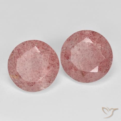 6.94 ctw Pink Strawberry Quartz Stones, Natural Strawberry Quartz in Round Facet Shape for Sale