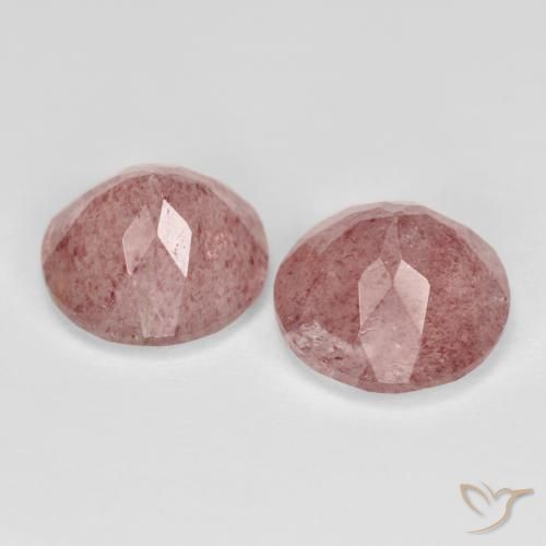 Strawberry Quartz Gemstones in 10 mm (calibrated) Size for Sale, Strawberry Quartz Stones in Pink Tone Color