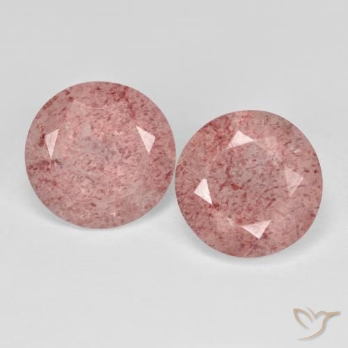 6.63ctw Natural Medium Pink Strawberry Quartz, Round, Translucent