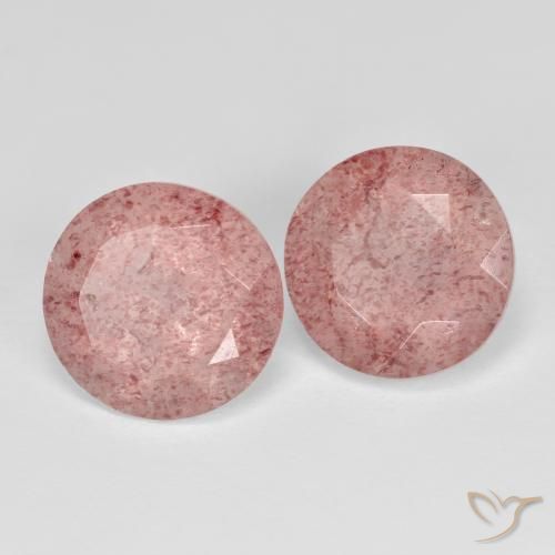 6.63 ctw Pink Strawberry Quartz Stones, Natural Strawberry Quartz in Round Facet Shape for Sale