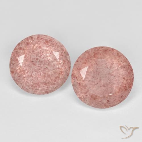 7.22 ct Round Cut Strawberry Quartz, 10.1 mm From Russia, Photo A