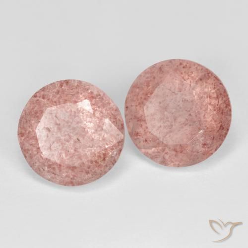 7.22 ctw Pink Strawberry Quartz Stones, Natural Strawberry Quartz in Round Facet Shape for Sale