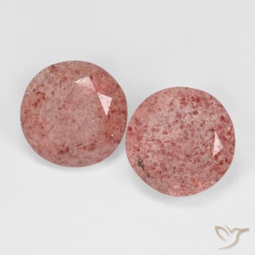 7.14 ct Round Cut Strawberry Quartz, 9.9 mm From Russia, Photo A