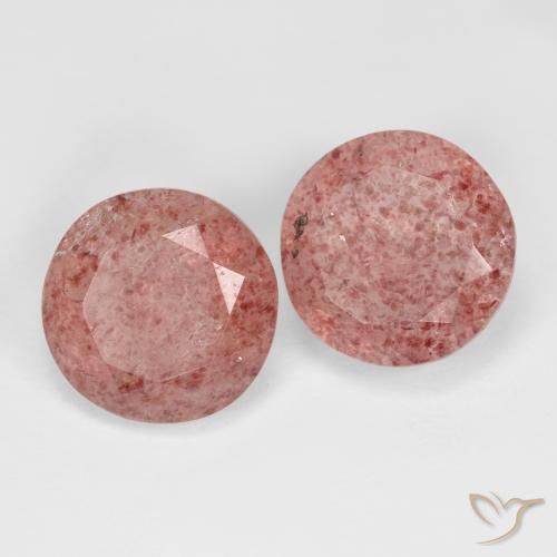 7.14 ctw Pink Strawberry Quartz Stones, Natural Strawberry Quartz in Round Facet Shape for Sale