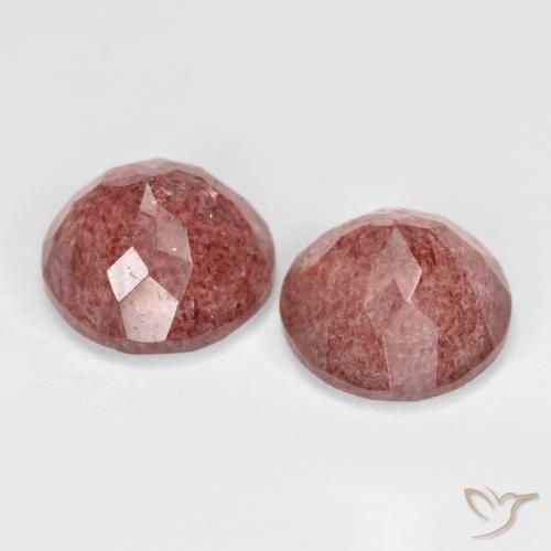 Strawberry Quartz Gemstones in 10 mm (calibrated) Size for Sale, Strawberry Quartz Stones in Deep Pink Color