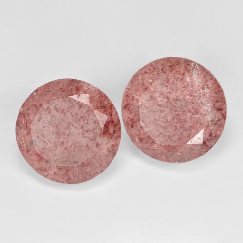 7.82 ctw Pink Strawberry Quartz Stones, Natural Strawberry Quartz in Round Facet Shape for Sale