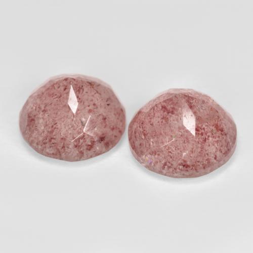 Strawberry Quartz Gemstones in 10 mm (calibrated) Size for Sale, Strawberry Quartz Stones in Rose Pink Color