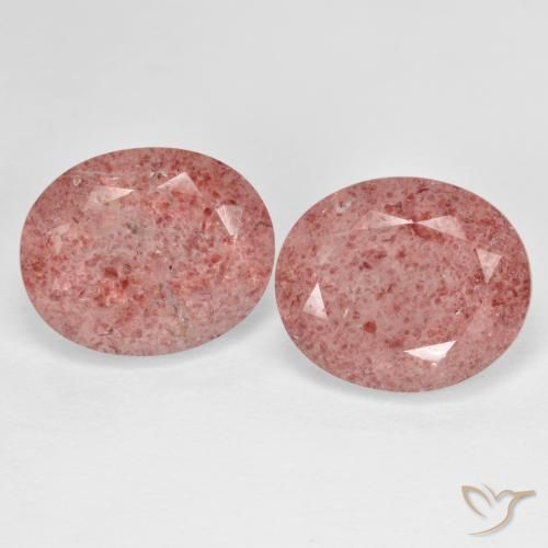9.6 ct Oval Cut Strawberry Quartz, 12.1 x 10.2 mm From Russia, Photo A