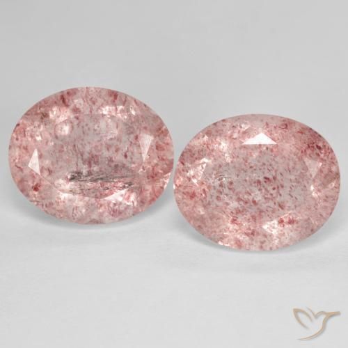 8.77 ct Oval Cut Strawberry Quartz, 12.1 x 9.9 mm From Russia, Photo A