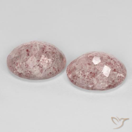 Strawberry Quartz Gemstones in 12 x 10 mm (calibrated) Size for Sale, Strawberry Quartz Stones in Medium Pink Color