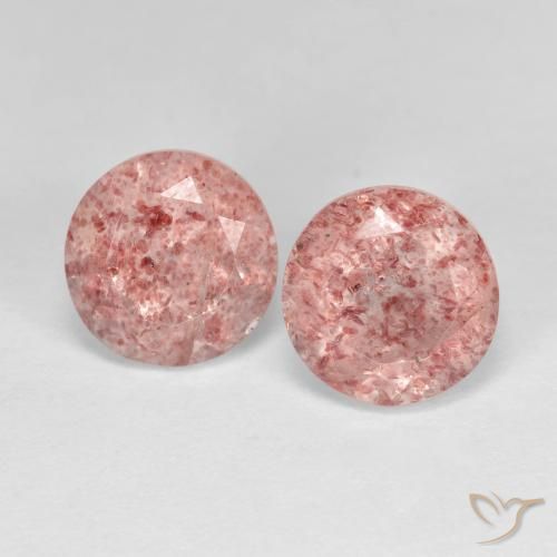 2.91 ct Round Cut Strawberry Quartz, 7 mm From Russia, Photo A