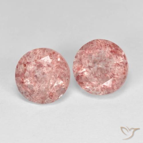2.91 ctw Pink Strawberry Quartz Stones, Natural Strawberry Quartz in Round Facet Shape for Sale