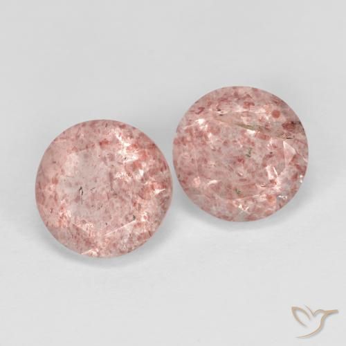 2.73 ctw Pink Strawberry Quartz Stones, Natural Strawberry Quartz in Round Facet Shape for Sale