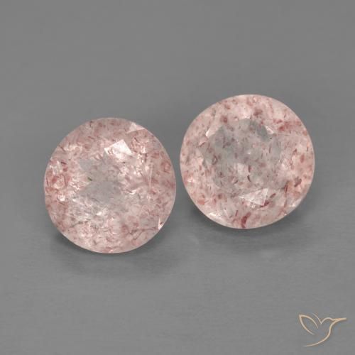 2.21 ctw Pink Strawberry Quartz Stones, Natural Strawberry Quartz in Round Facet Shape for Sale