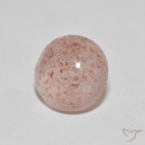 2.49 ct Red Strawberry Quartz Stone, Natural Strawberry Quartz in Round Cabochon Shape for Sale