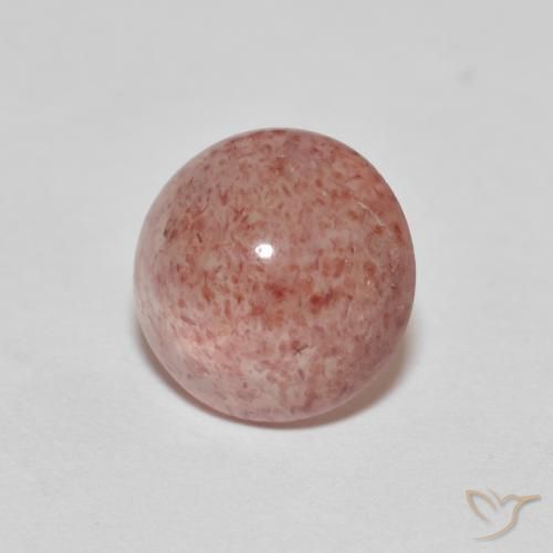 2.47 ct Red Strawberry Quartz Stone, Natural Strawberry Quartz in Round Cabochon Shape for Sale