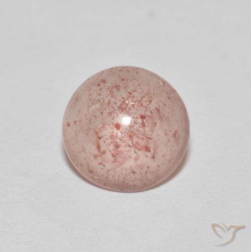 8.4mm Round Cabochon Red Strawberry Quartz from Russia, Weight of 2.15ct, Natural untreated gemstone in Transparent Clarity, 1pc Strawberry Quartz - the Color is , Mohs Hardness of 7 suitable for daily wear jewelry, Photo A