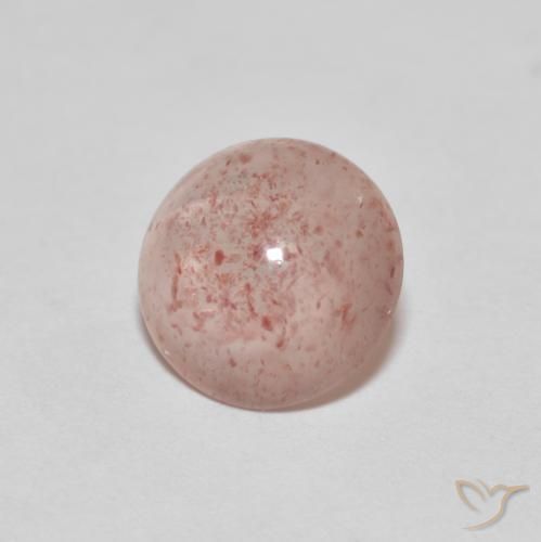 2.15 ct Red Strawberry Quartz Stone, Natural Strawberry Quartz in Round Cabochon Shape for Sale