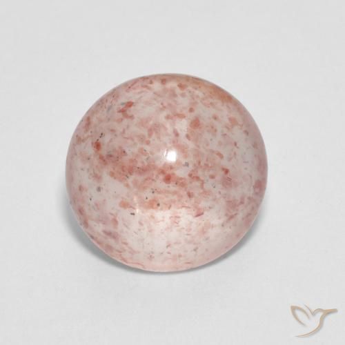 2.2ct Round Cabochon Orange Strawberry Quartz from Russia, Dimension 8.6mm, Natural untreated Gemstone, Transparent Clarity, 1 piece Strawberry Quartz in Color, Mohs Hardness of 7 suitable for daily wear jewelry, Photo A