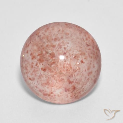 2.86 ct Red Strawberry Quartz Gemstone, Strawberry Quartz Gem in Round Cabochon Shape for Sale.