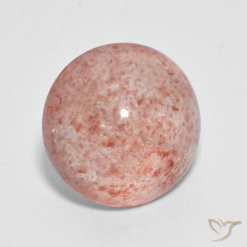 2.86 ct Red Strawberry Quartz Stone, Natural Strawberry Quartz in Round Cabochon Shape for Sale