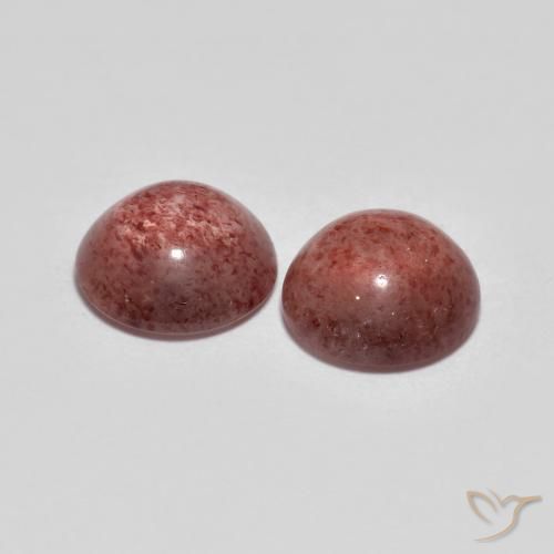 Strawberry Quartz Gemstones in 8.5 mm (calibrated) Size for Sale, Strawberry Quartz Stones in Reddish Pink Color