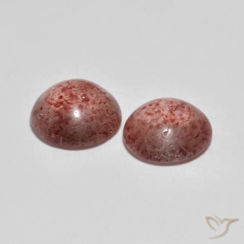 Strawberry Quartz Gemstones in 9 mm (calibrated) Size for Sale, Strawberry Quartz Stones in Medium Pink Color