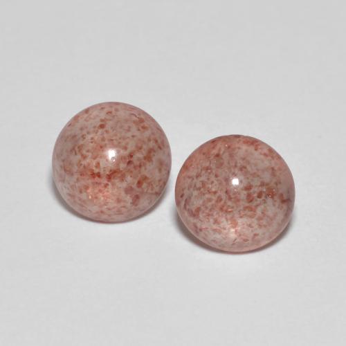 Medium Pink Strawberry Quartz Gem - 1ct Round Cabochon (ID: 609113)