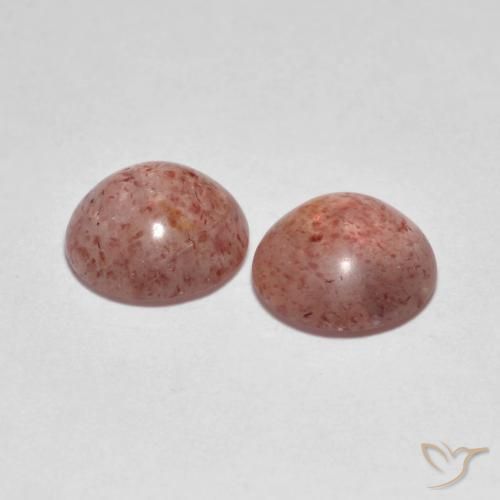 Strawberry Quartz Gemstones in 9 mm (calibrated) Size for Sale, Strawberry Quartz Stones in Ladybug Red Color