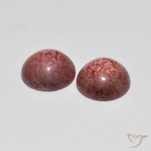 Strawberry Quartz Gemstones in 8.5 mm (calibrated) Size for Sale, Strawberry Quartz Stones in Medium Pink Color