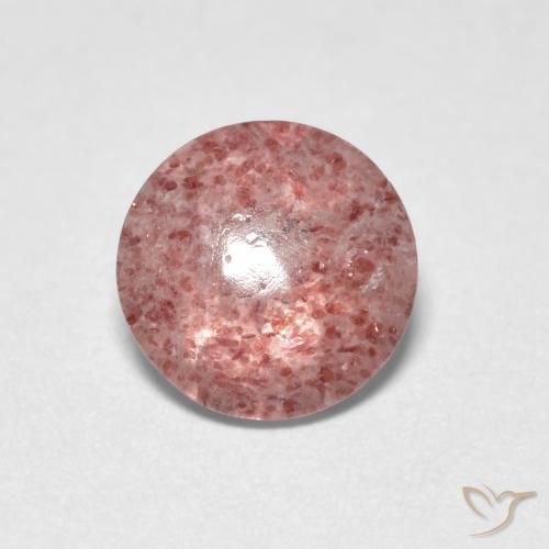 1.15 ct Pink Strawberry Quartz Stone, Natural Strawberry Quartz in Round Buff-Top Shape for Sale