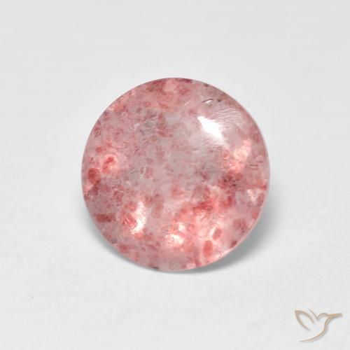 1.08 ct Pink Strawberry Quartz Stone, Natural Strawberry Quartz in Round Buff-Top Shape for Sale
