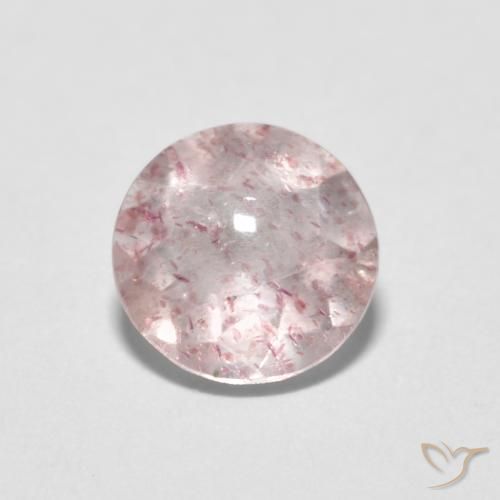 1.09ct Natural Light Pink Strawberry Quartz, Round, Transparent