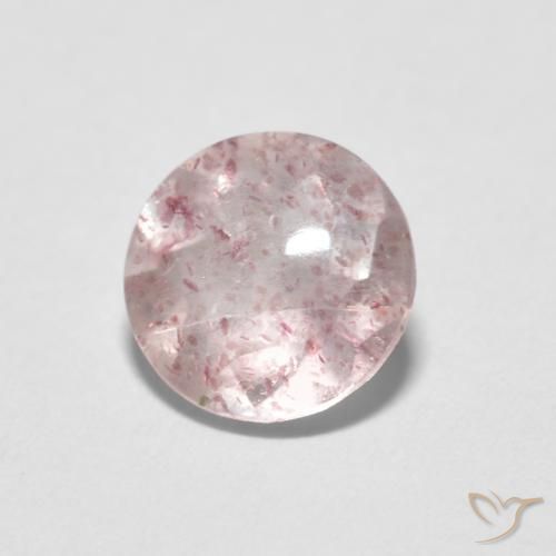 1.09 ct Pink Strawberry Quartz Stone, Natural Strawberry Quartz in Round Buff-Top Shape for Sale