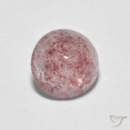 1.17 ct Pink Strawberry Quartz Stone, Natural Strawberry Quartz in Round Cabochon Shape for Sale