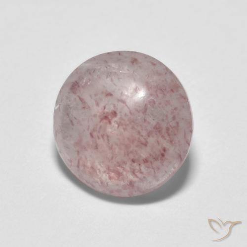 7,4mm runder rosa Erdbeerquarz aus Russland, Gewicht 1,28 ct, 1 Stück Erdbeerquarz - Farbe: Pink, natürlicher Edelstein in Transparent Reinheit, Mohs-Härte von 7 Geeignet für den täglichen Gebrauch im Schmuck, Photo A