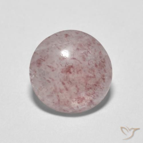 1.28 ct Pink Strawberry Quartz Stone, Natural Strawberry Quartz in Round Cabochon Shape for Sale