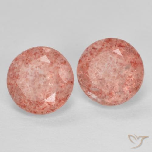 2.62 ctw Pink Strawberry Quartz Stones, Natural Strawberry Quartz in Round Facet Shape for Sale