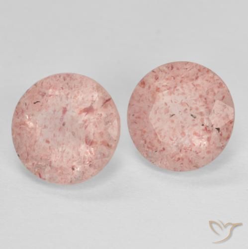 2.28 ctw Pink Strawberry Quartz Stones, Natural Strawberry Quartz in Round Facet Shape for Sale