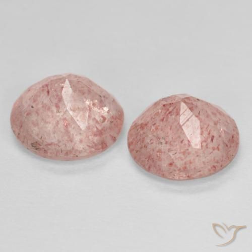Strawberry Quartz Gemstones in 7 mm (calibrated) Size for Sale, Strawberry Quartz Stones in Deep Rose Pink Color