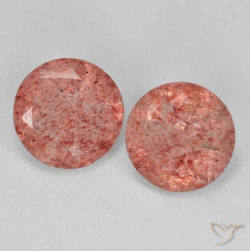 2.02ctw Natural Reddish Pink Strawberry Quartz, Round, Transparent