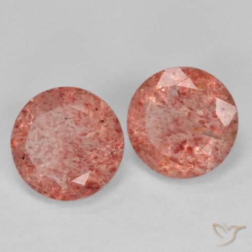 2.02 ctw Pink Strawberry Quartz Stones, Natural Strawberry Quartz in Round Facet Shape for Sale