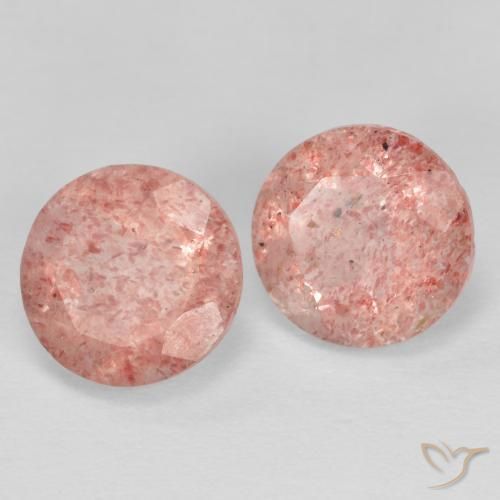 2.29 ctw Pink Strawberry Quartz Stones, Natural Strawberry Quartz in Round Facet Shape for Sale