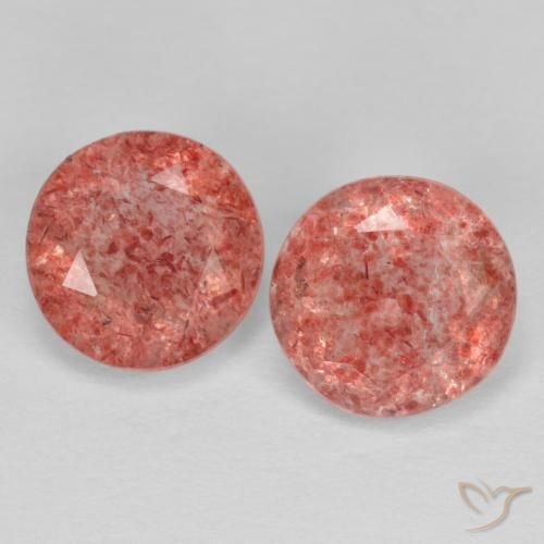 2.17 ct Round Cut Strawberry Quartz, 7 mm From Russia, Photo A