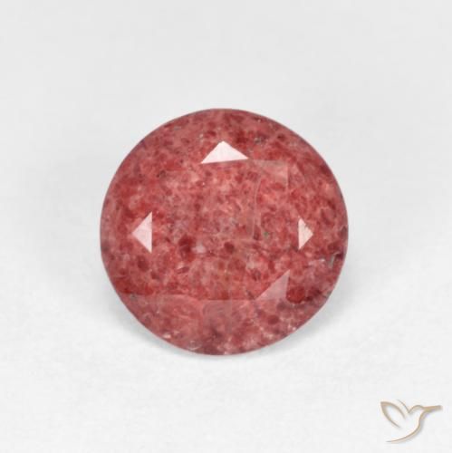 1.17 ct Round Cut Strawberry Quartz, 7 mm From Russia, Photo A